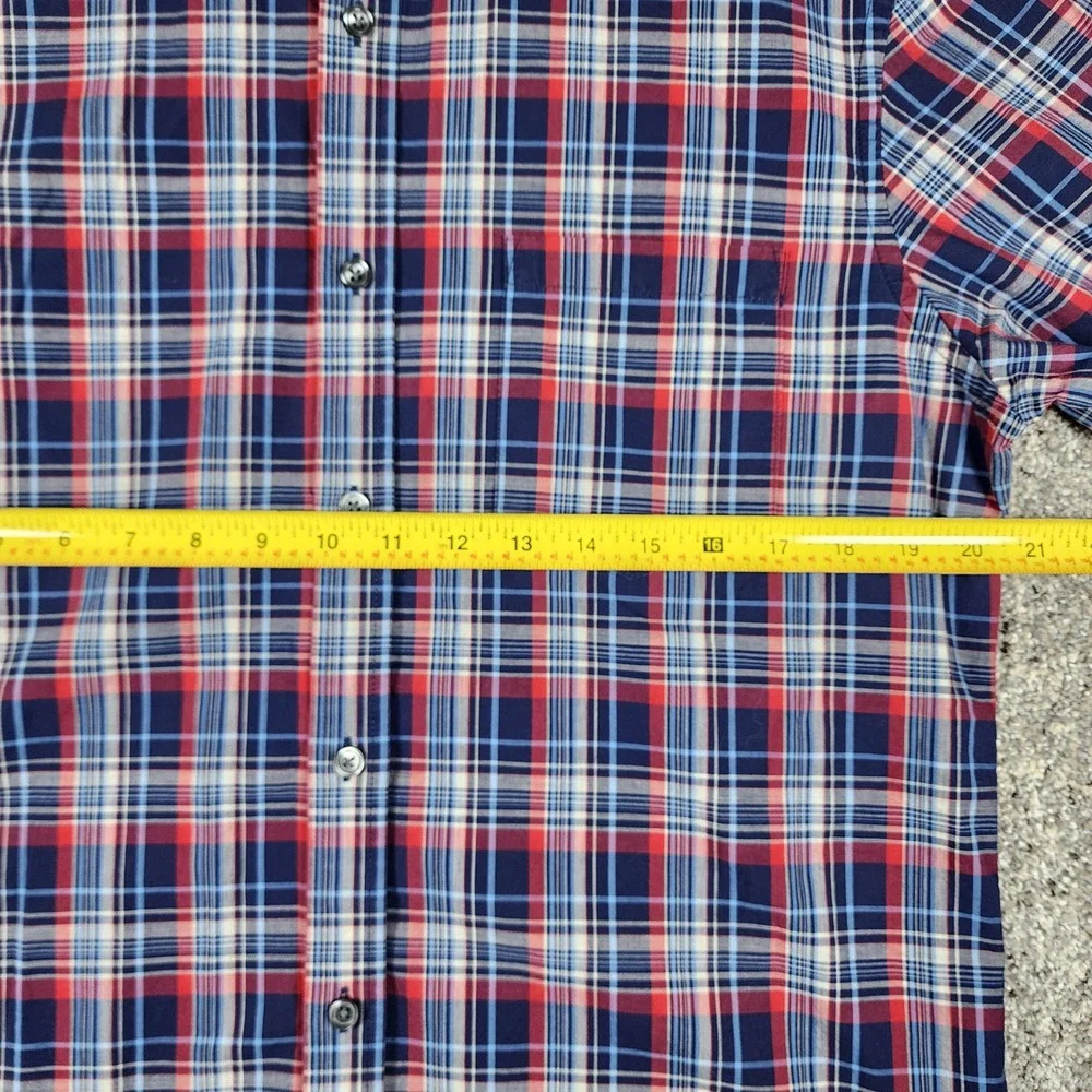 Banana Republic Button Down Mens L Slim Fit Soft Wash Plaid Shirt Excellent